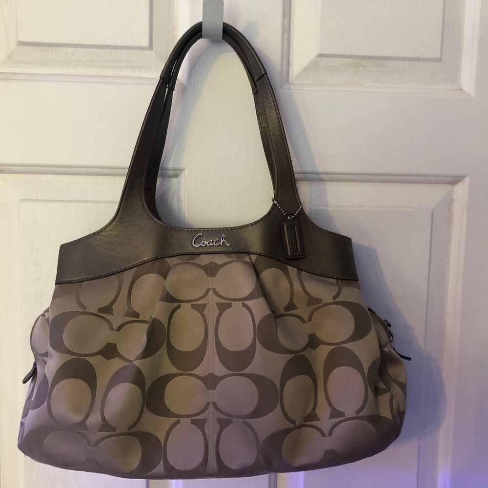 Coach Signature Sateen 3-Pocket Shoulder Bag